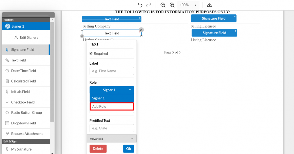 add signing role