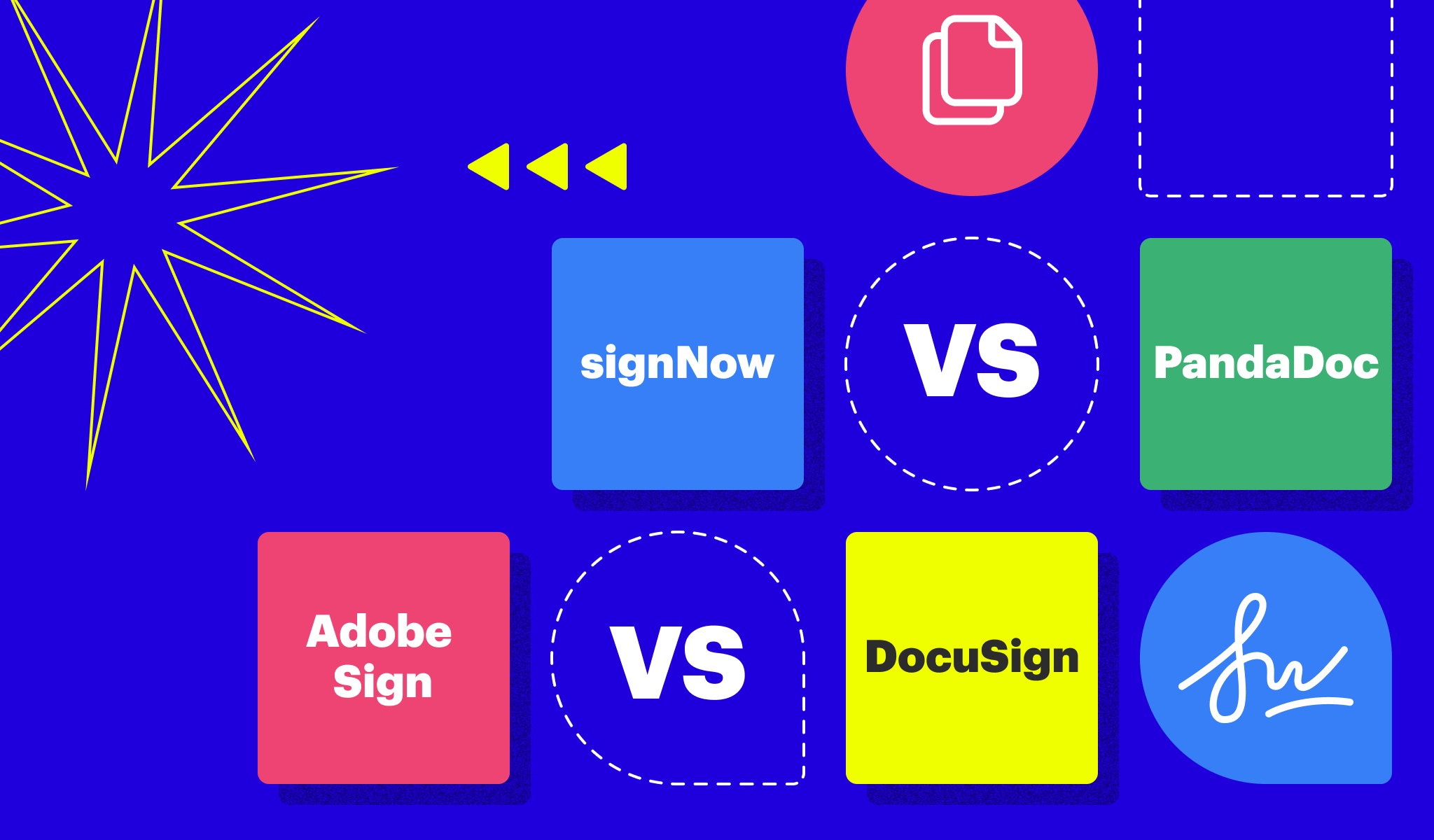 signNow vs DocuSign vs Adobe Sign vs PandaDoc 2021 comparison for teams and businesses