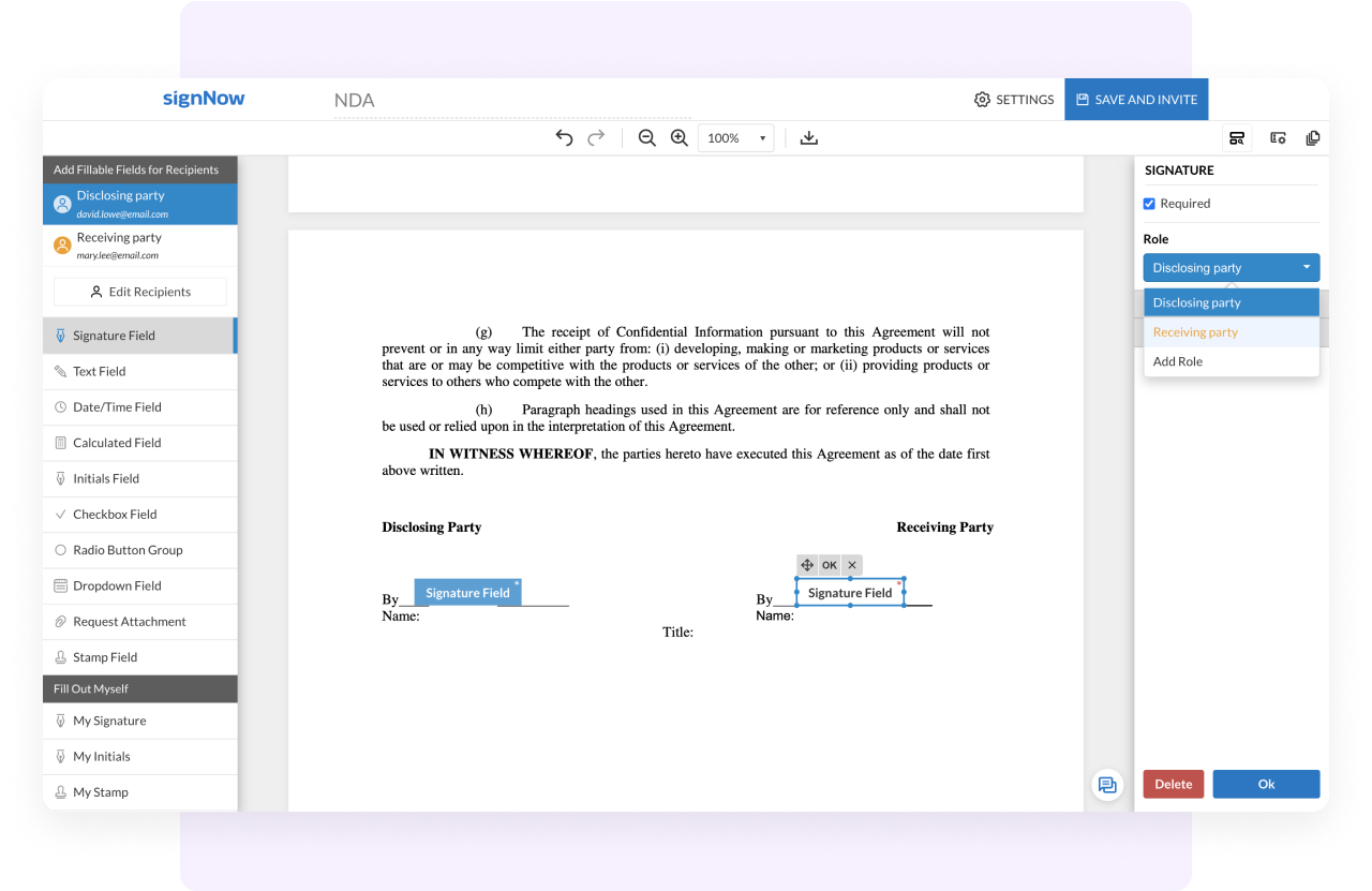 Learn how to send a document using signNow's digital signature