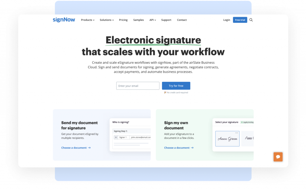 signNow by airSlate eSignature solution