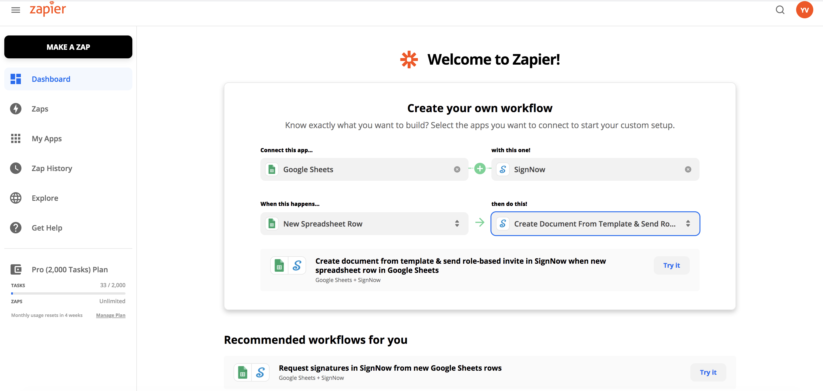 Step 1. Create your own workflow in Zapier
