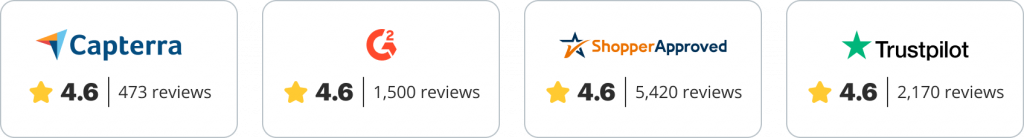 signNow reviews & ratings: G2, Capterra, ShopperApproved, TrustPilot