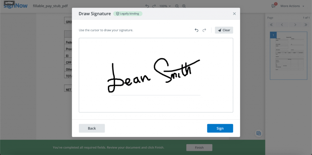 Draw signature in SignNow