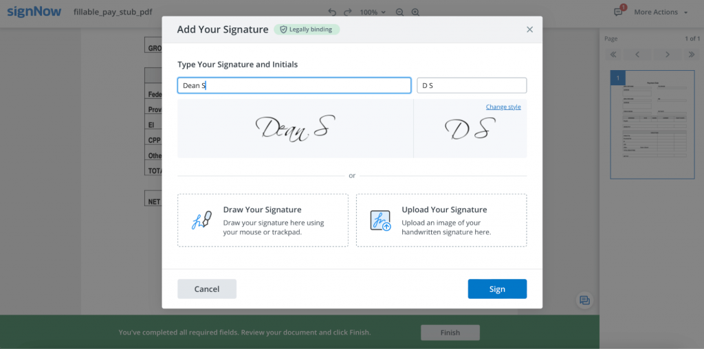Add your signature in SignNow
