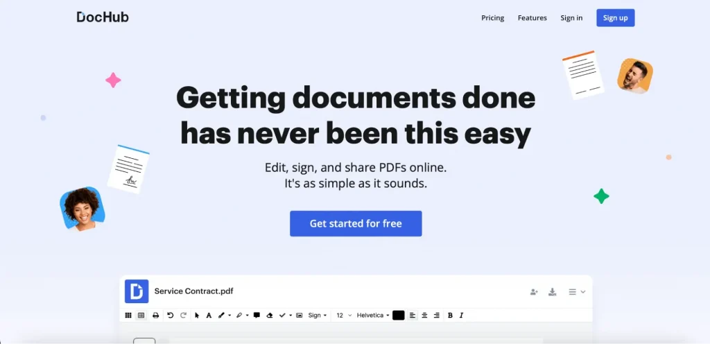 DocHub PDF editor and electronic signature tool