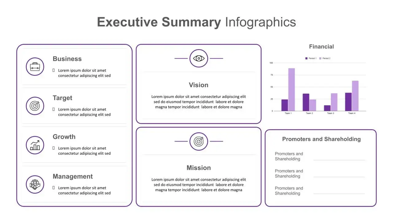 This image shows executive summary template in PPTX presentation format