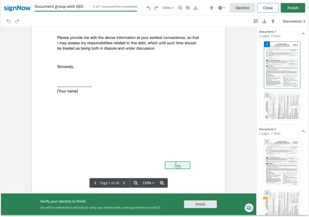 This image shows the next step where the document’s hash is sent to eID Easy (Edicom) to obtain a NOM 151 certificate.