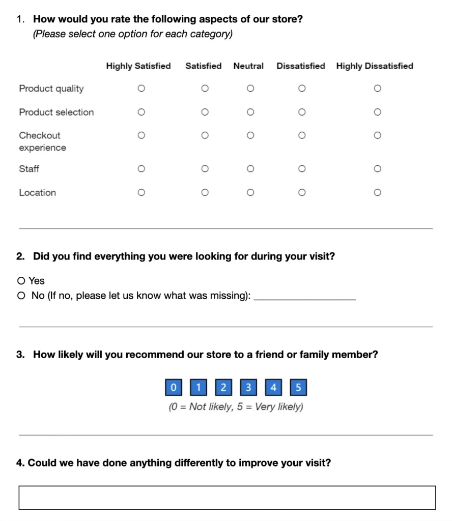 This image shows customer satisfaction survey template for Direct-to-Consumer (DTC)