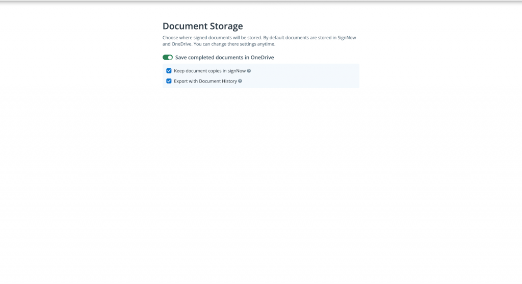 This image demonstrates storage options for completed documents.