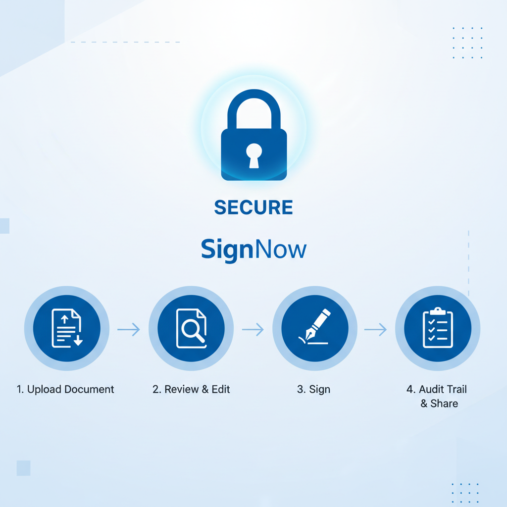 Illustration: 4-step secure e-Signature workflow in signNow. 