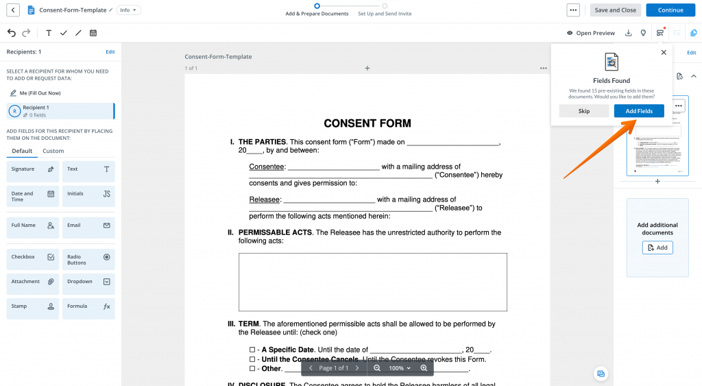 SignNow features a user-friendly interface with tools to create fillable forms by adding fields.