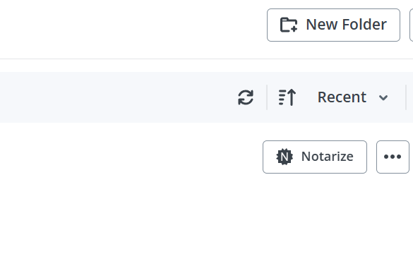 A fragment of SignNow interface showcasing the document toolbar with the Notarize option available for online notarization.