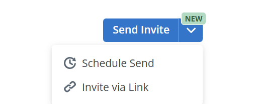 SignNow Send Invite menu showing options to schedule a signature request or send an eSignature invitation via a secure link.